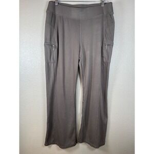 Tahari‎ Sport Women's XL Gray Cargo Pocket Athletic Pants Wide Leg Stretchy
